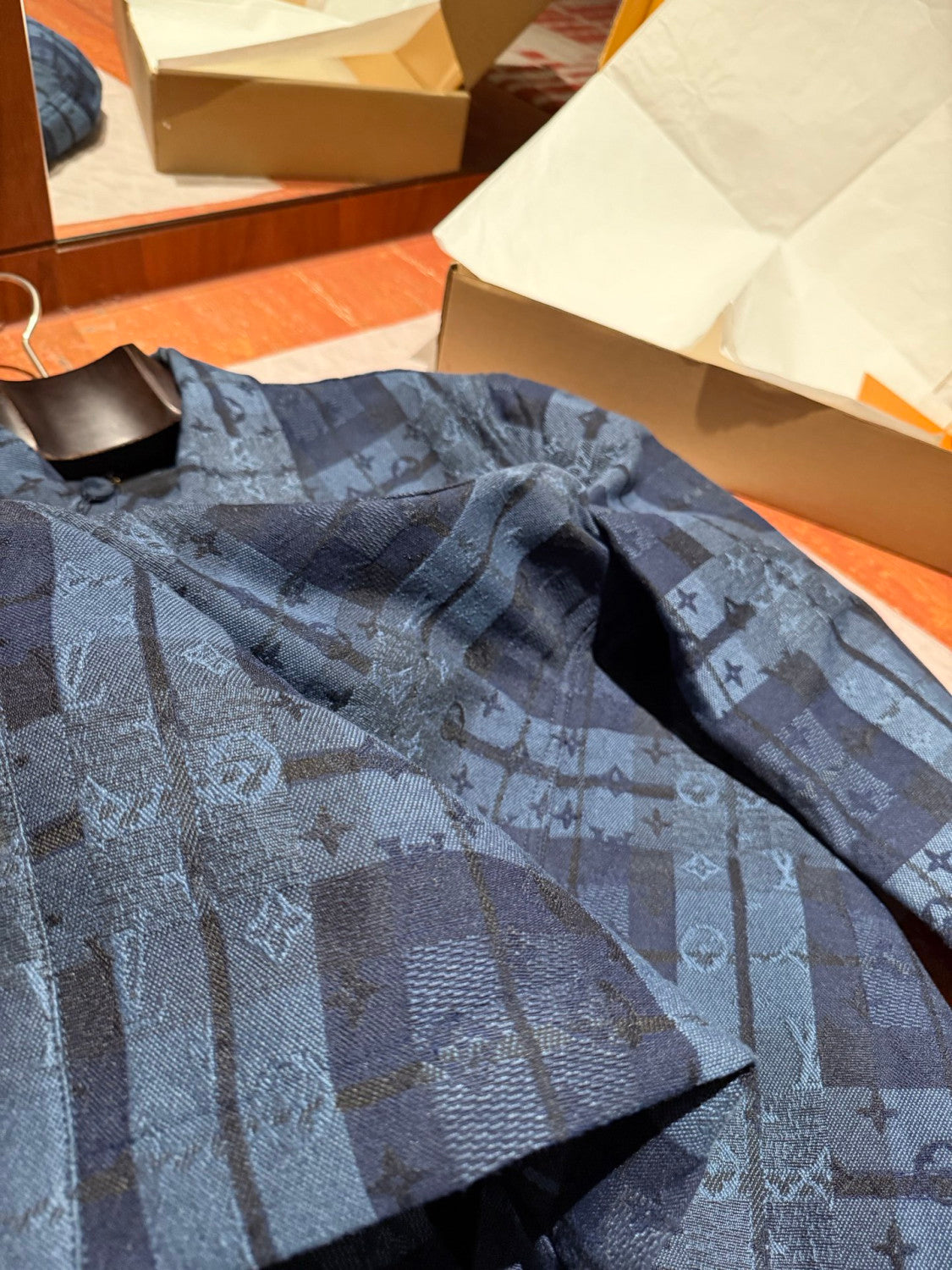 Louis Vuitton Monogram Tartan Denim Overshirt #334103