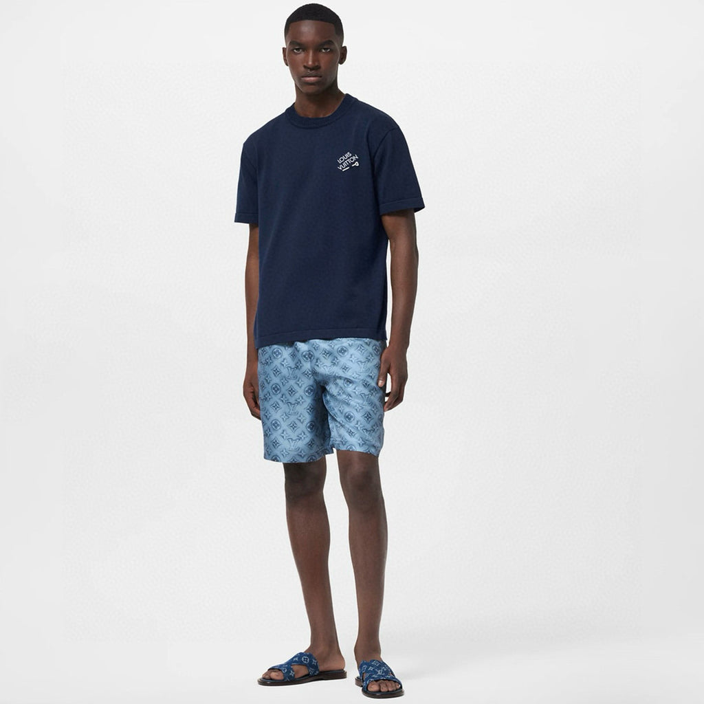 Louis Vuitton Men's Solid Color Logo Embroidery Casual Cotton Crew Neck Shirt Short Sleeve T-shirt #76114