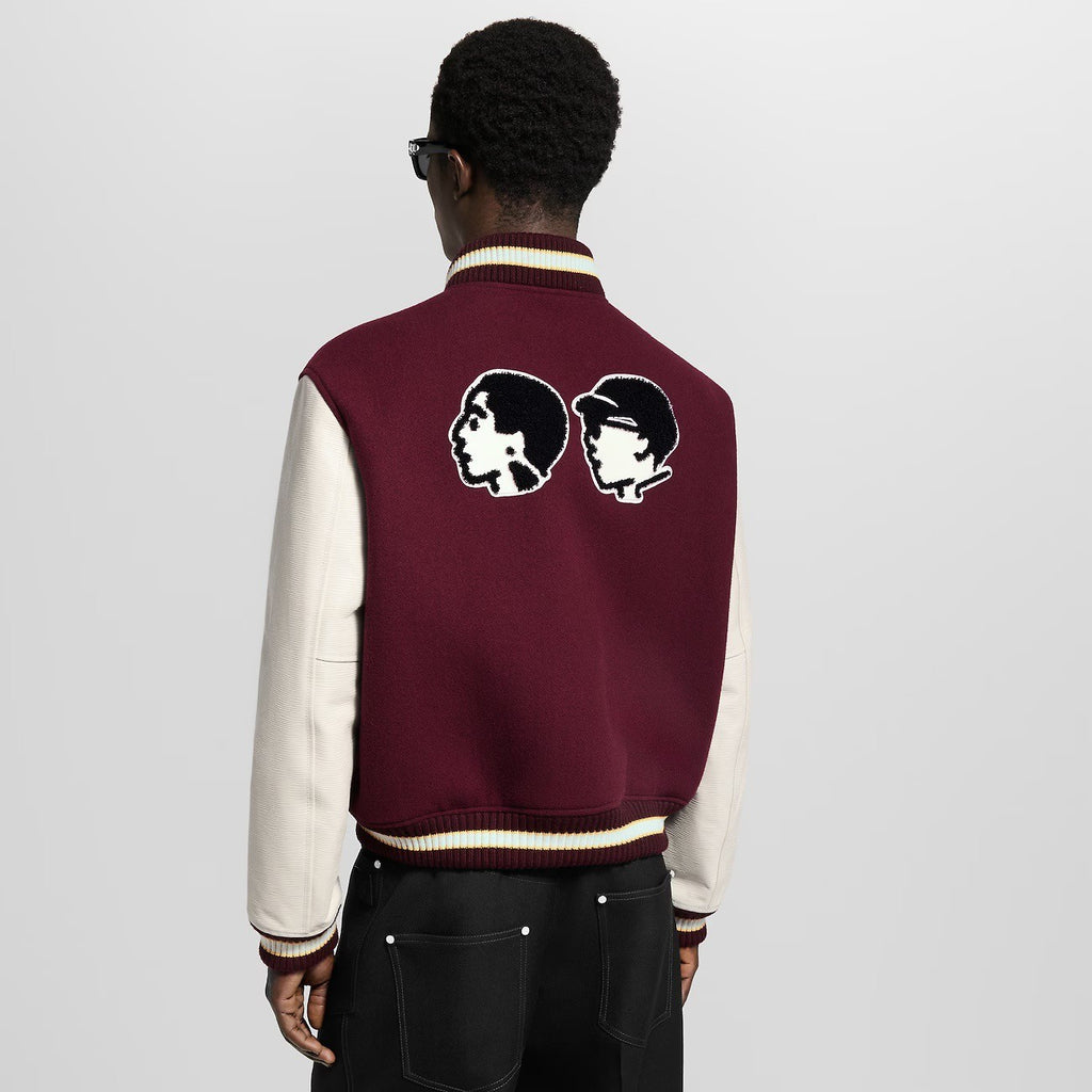 Louis Vuitton x 25FW Men's Letter Badge Printed Stand Collar Pocket Long Sleeve Baseball Uniform #332524