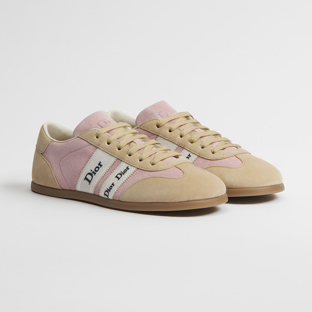 DIOR Dior Ribbon Sneaker Pink and Beige Suede Calfskin #381517