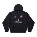 Balenciaga Men's Fall/Winter Paris Soccer Zip-Up Hoodie Medium Fit Solid Color Hooded Jacket #97993
