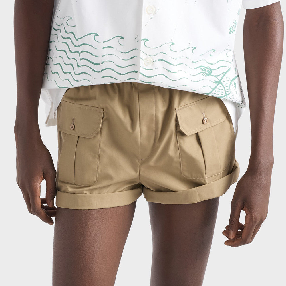 PRADA Khaki Cotton Poplin Bermudas #377406