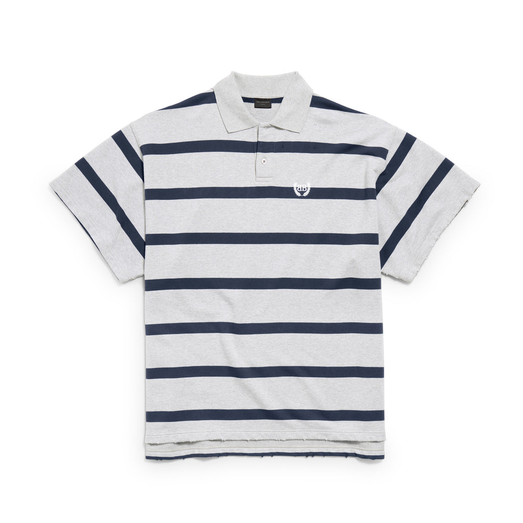 Balenciaga Laurel Classic Men's Summer Striped Oversized Polo Shirt Short-Sleeve T-Shirt #77517