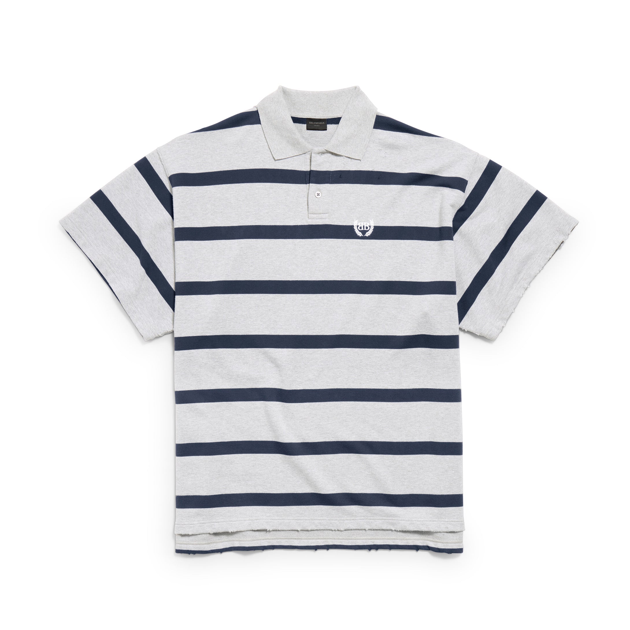 Balenciaga Laurel Classic Men's Summer Striped Oversized Polo Shirt Short-Sleeve T-Shirt #77517