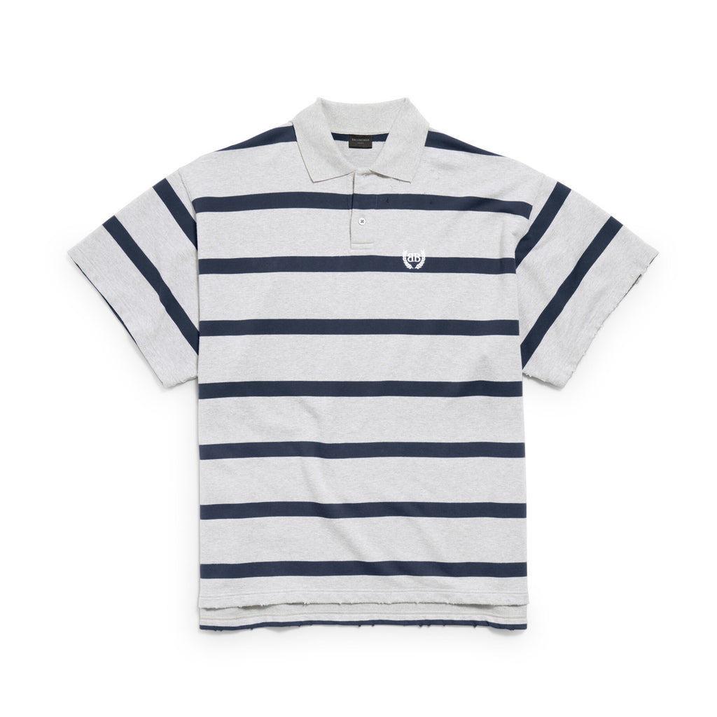 Balenciaga Laurel Classic Men's Summer Striped Oversized Polo Shirt Short-Sleeve T-Shirt #77517