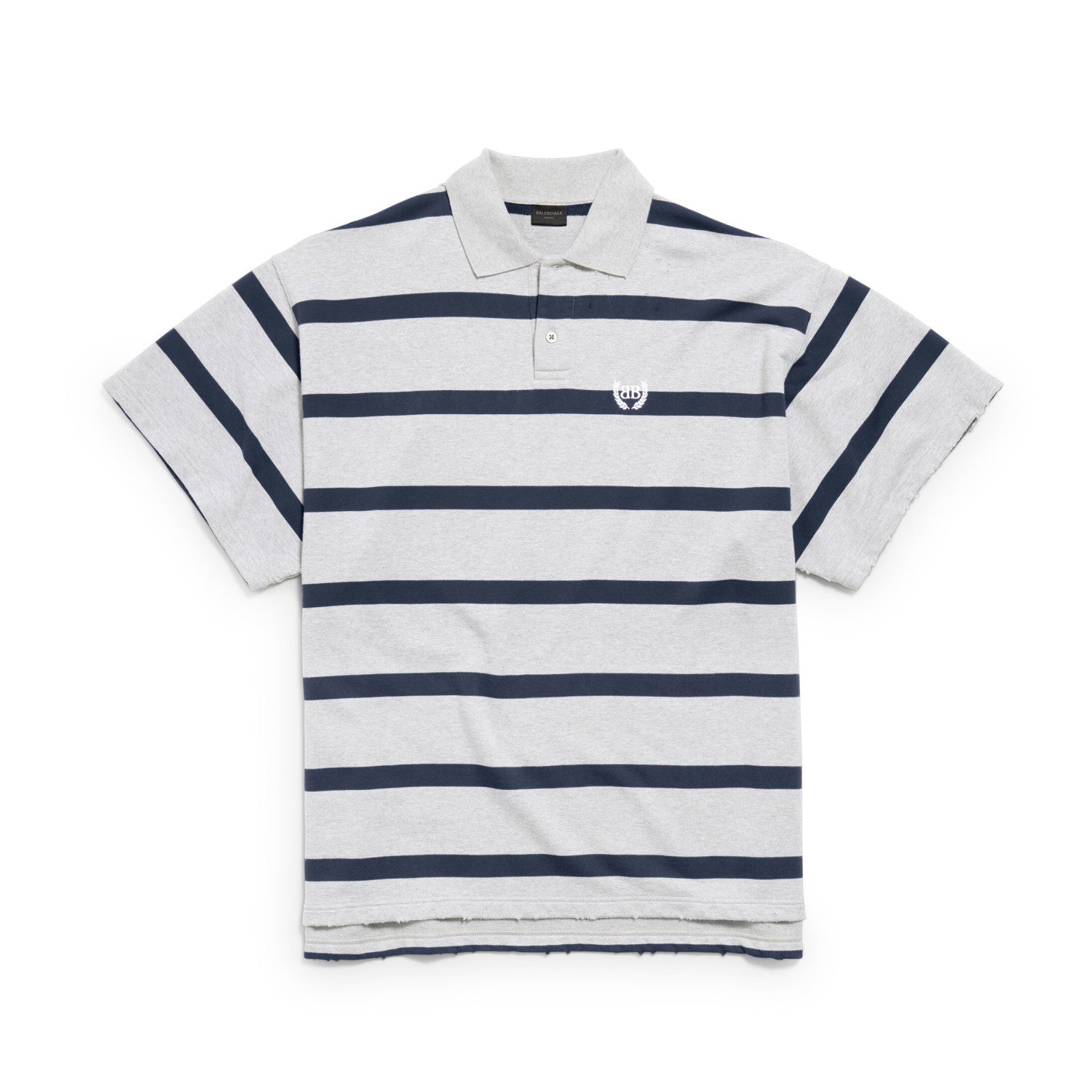 Balenciaga Laurel Classic Men's Summer Striped Oversized Polo Shirt Short-Sleeve T-Shirt #77517