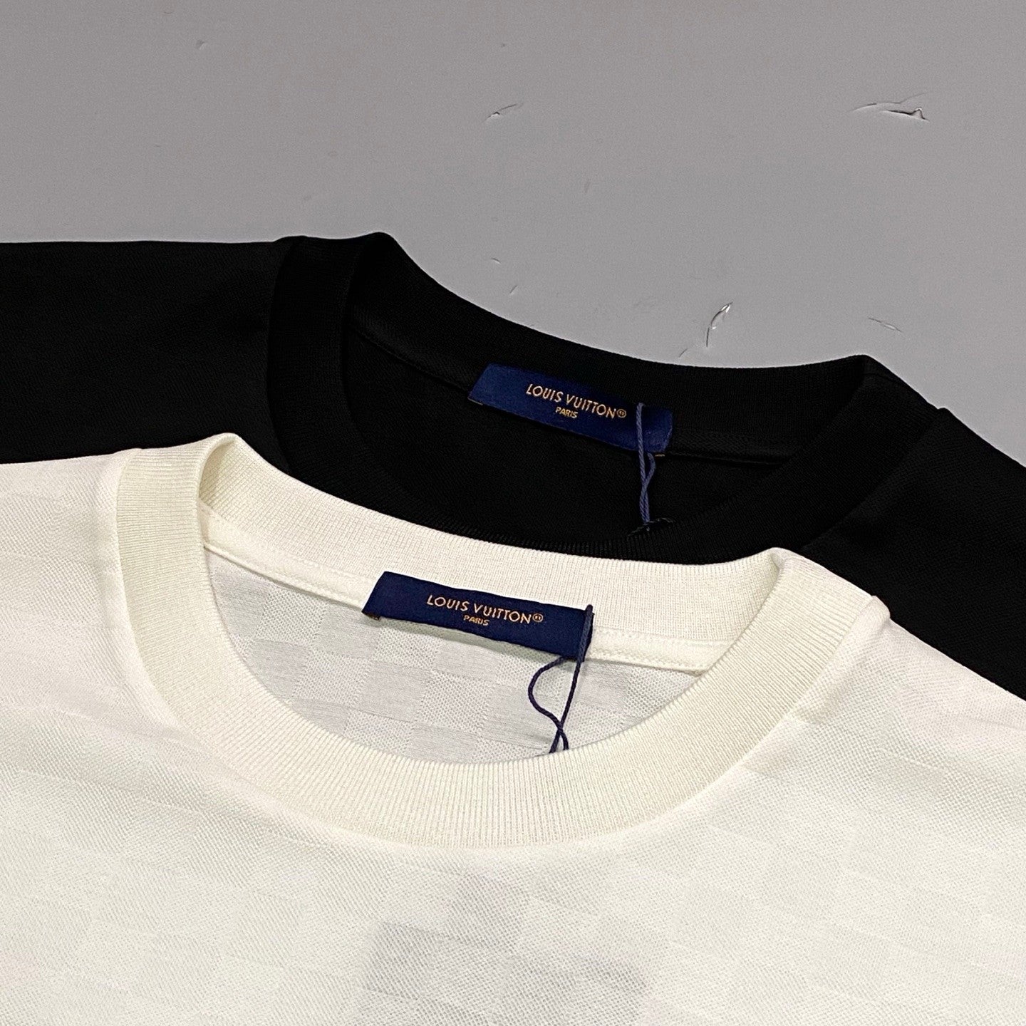 Louis Vuitton Men's Summer Solid Color Letter Logo Round Neck Cotton Short Sleeve T-Shirt #76428