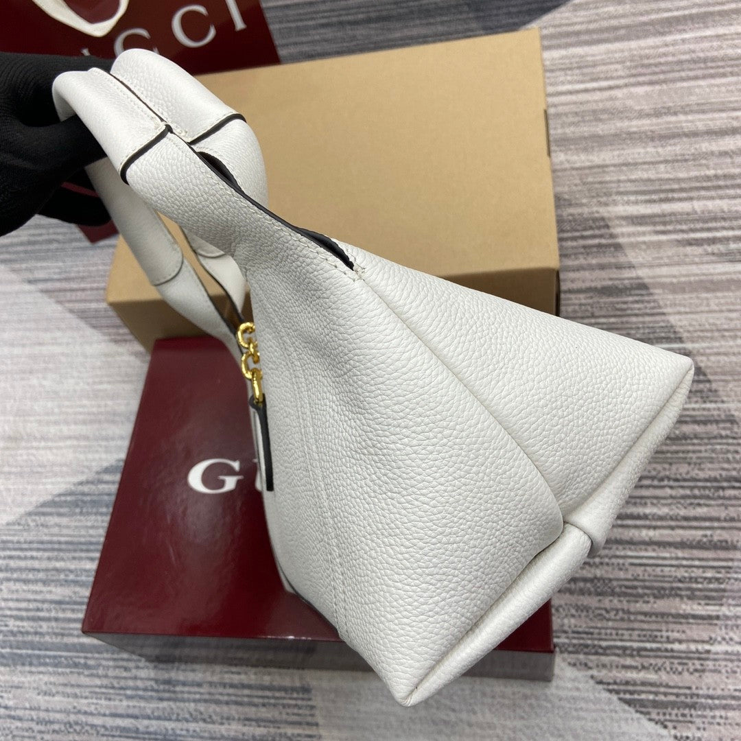 Gucci Softbit Women's Solid Color Horsebit Buckle Leather Tote Shoulder Bag Bags #76194