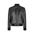 Tom Ford Men's Fall/Winter Fashion Classic Solid Color Leather High Neck Zipper Long Sleeve Leather Jacket #79141