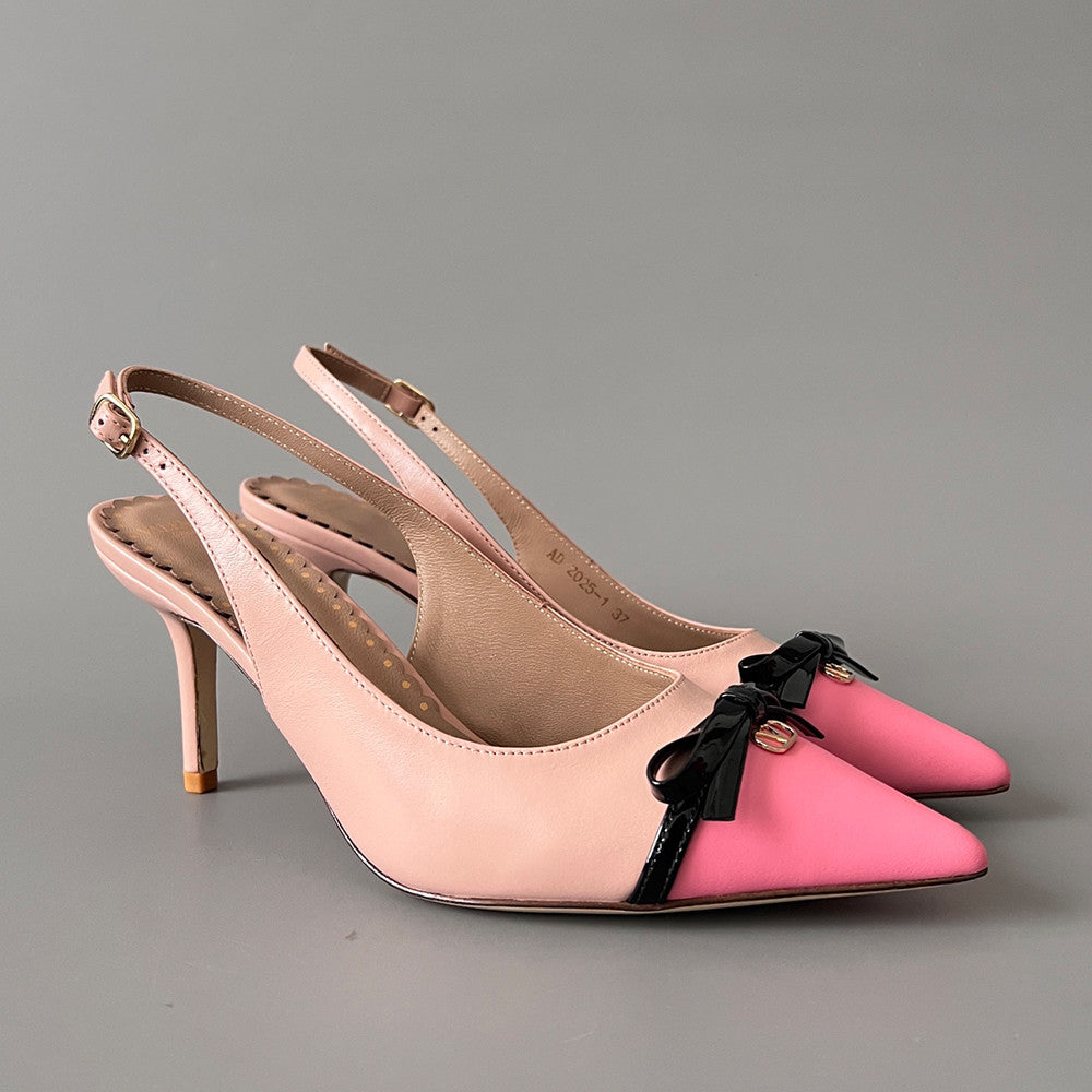 Valentino Bepointy Slingback Pump In Patent Leather And Kidskin 80MM #334525