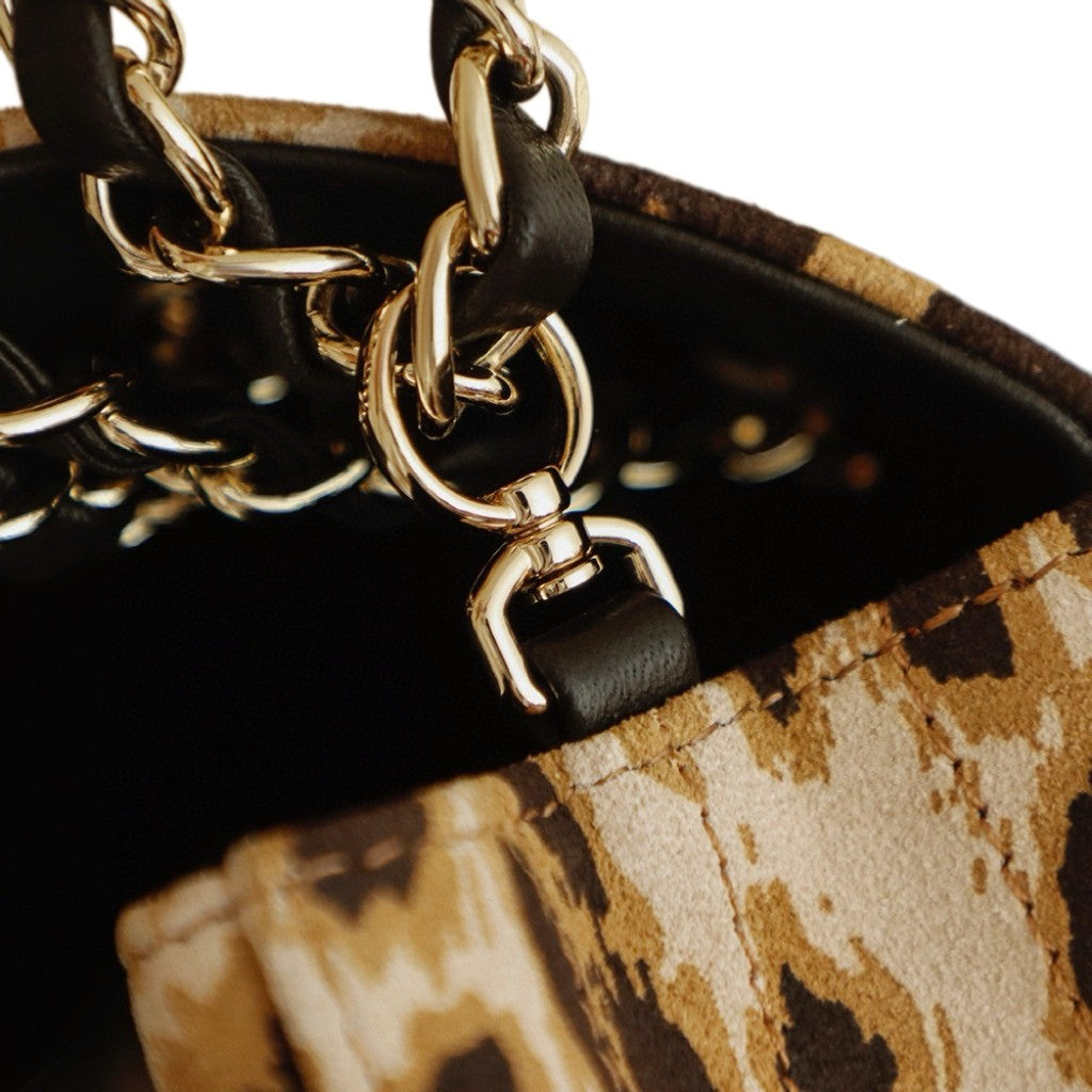 Chanel Classic Leopard-print Chain Bag With Double C Logo Stylish Casual And Retro Shoulder Bag Bags #196590