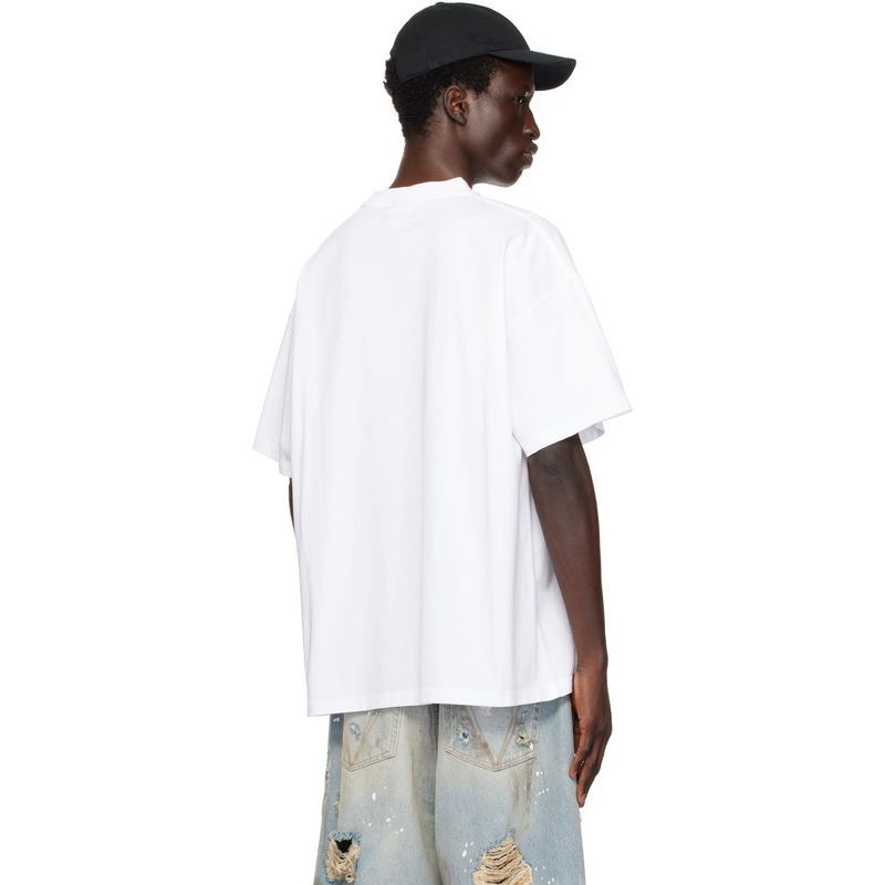 Vetements Spring And Summer Men'S Black And White Printed T-Shirt Fashion High Street Trend Round Neck Short Sleeve Loose Casual T-Shirt Ngvp #1581
