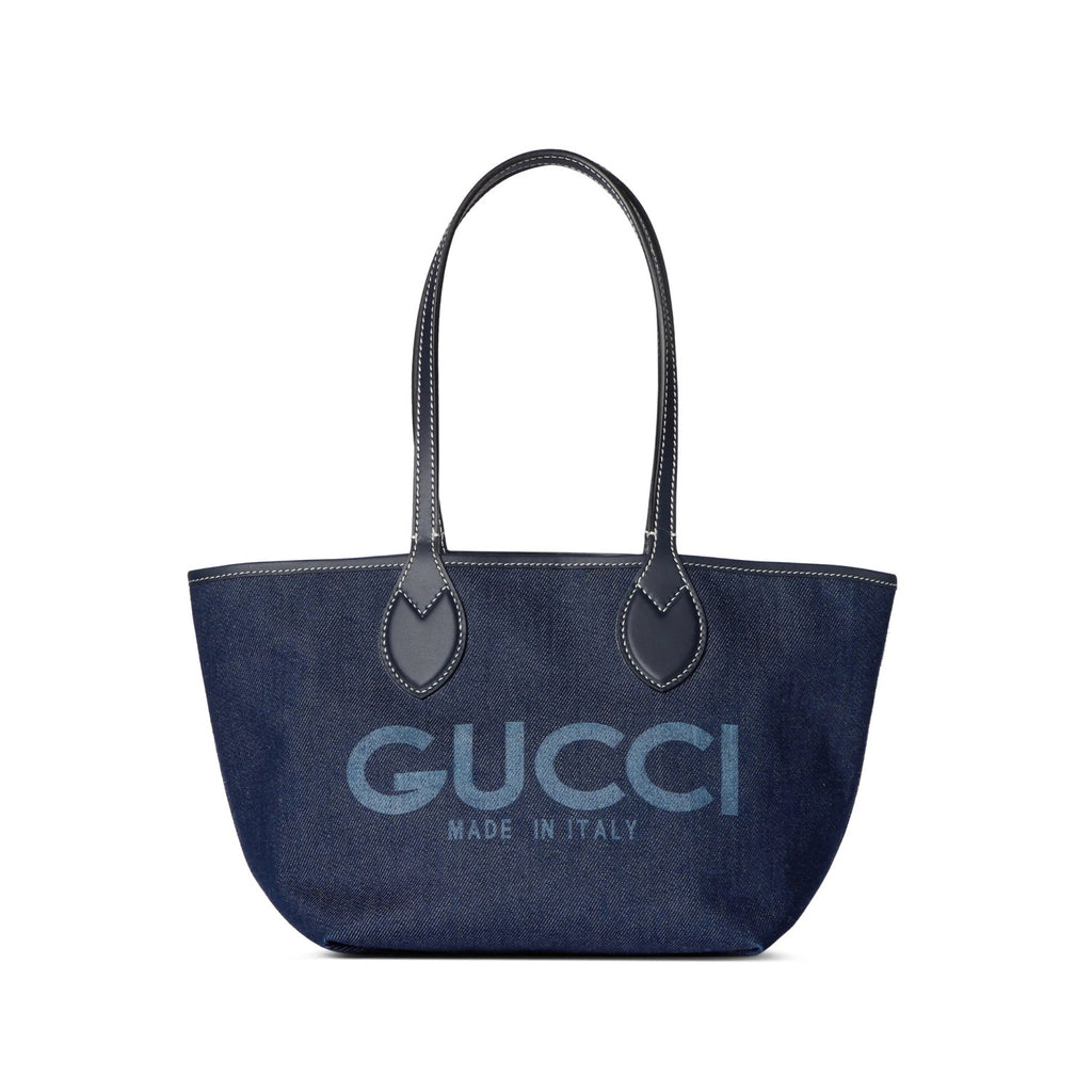 Gucci Totissima Women's Solid Color Double Sided Classic Print Logo Logo Denim Patchwork Canvas Shopping Bag Tote Shoulder Bags #76499