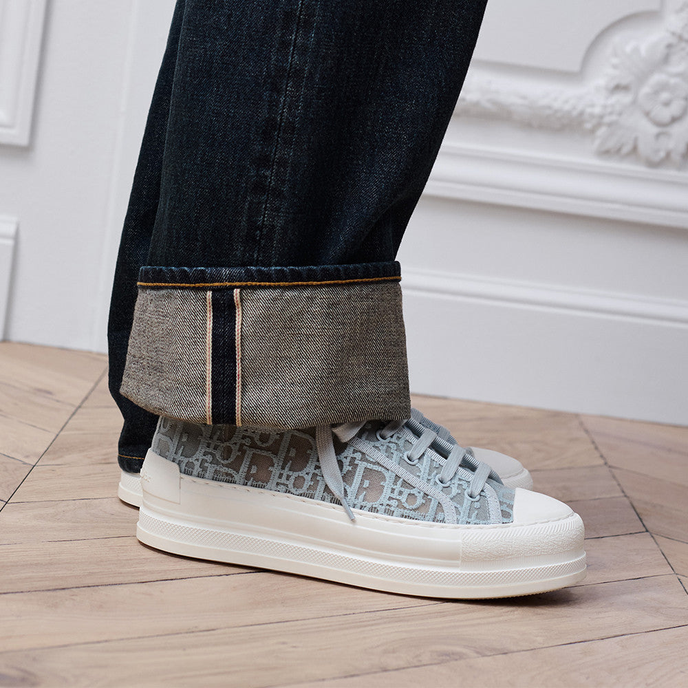 DIOR Walk n Dior Platform Sneaker Sky Blue Dior Oblique Embroidered Mesh #386883