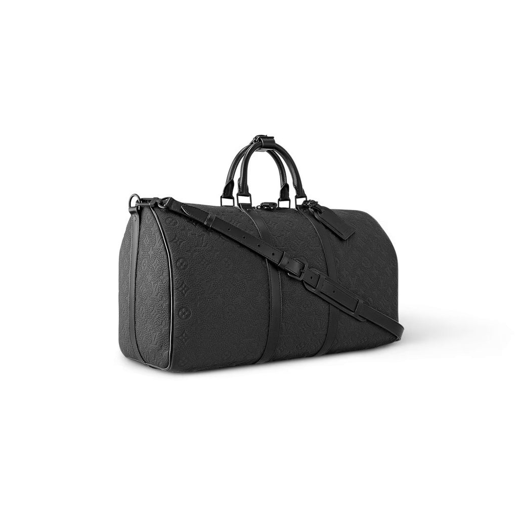 Louis Vuitton KEEPALL BANDOULIÈRE 50 Men's And Women's Fashion Classic Solid Color Embossed Print Adjustable Straps Zipper Closure Large Capacity Travel Bag Shoulder Bag Bags M44810 #79554