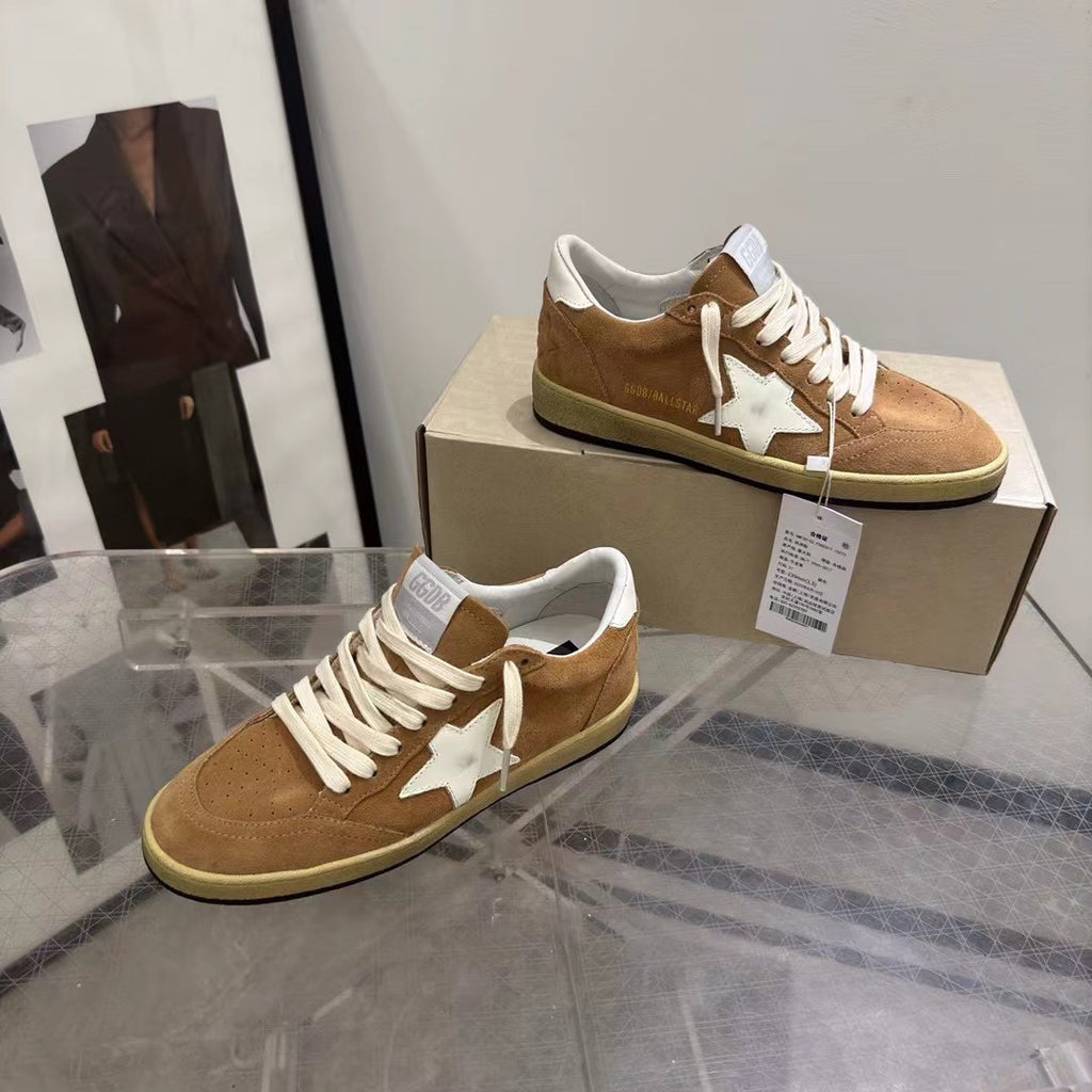 Golden Goose Men's Spring/fall Fashion Casual Round Toe Lace Up Flat Low Top Logo Embellished Casual Shoes For Everyday Wear Shoes #79395