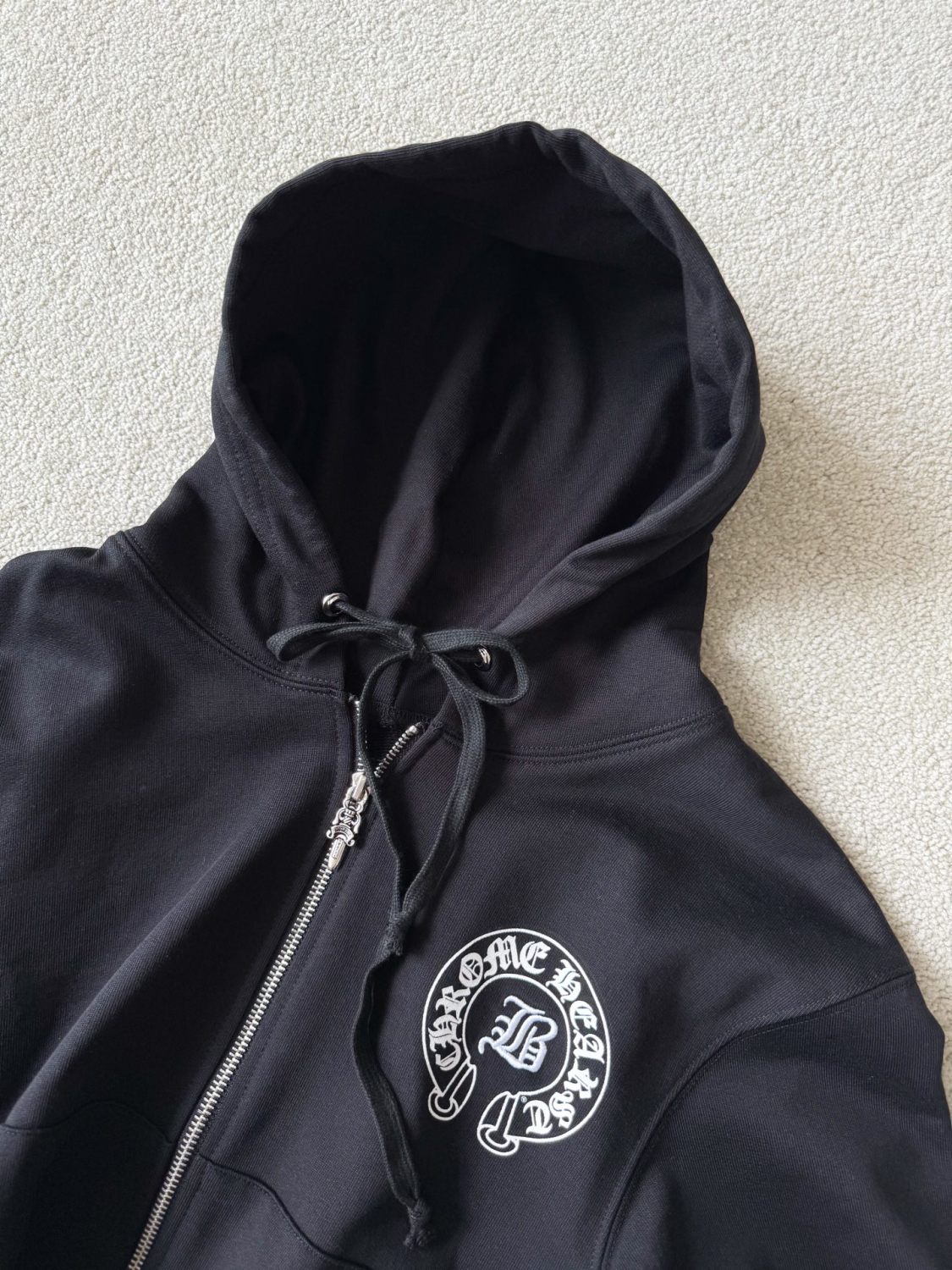 Chrome Hearts Women's And Men's Fashion Casual Solid Color Hooded Zipper Pullover with Letter Print Pattern Loose Fit Jacket #78493