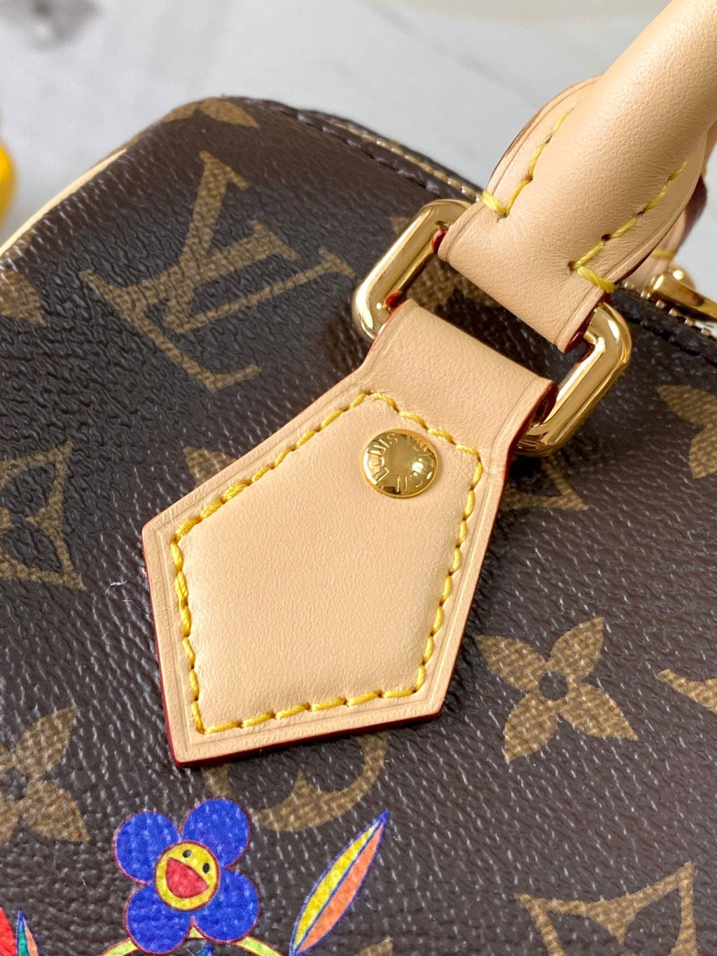 Louis Vuitton Lv X Tm Speedy Bandoulière 20 Women's Brown Letter Printed Zipper Closure Canvas Quilted Cowhide Shoulder Crossbody Tote Bag Bags #77566