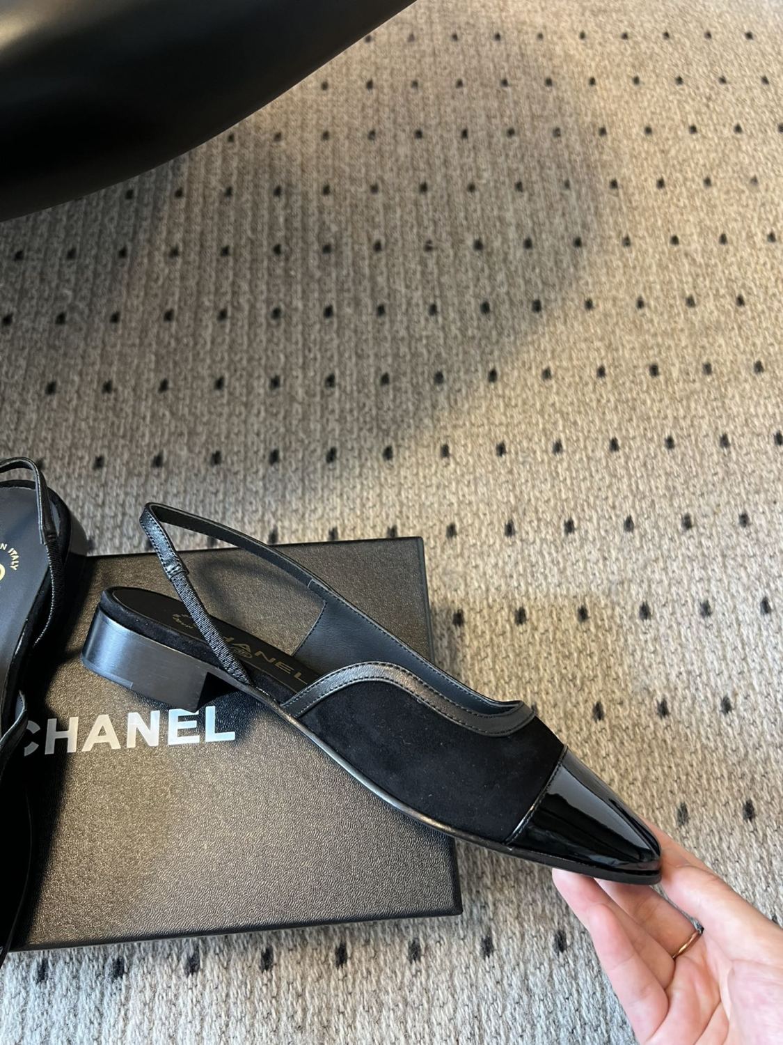 Chanel Women's Spring Summer Solid Colour Suede Leather Round Toe Ballet Sandal Shoes #76711
