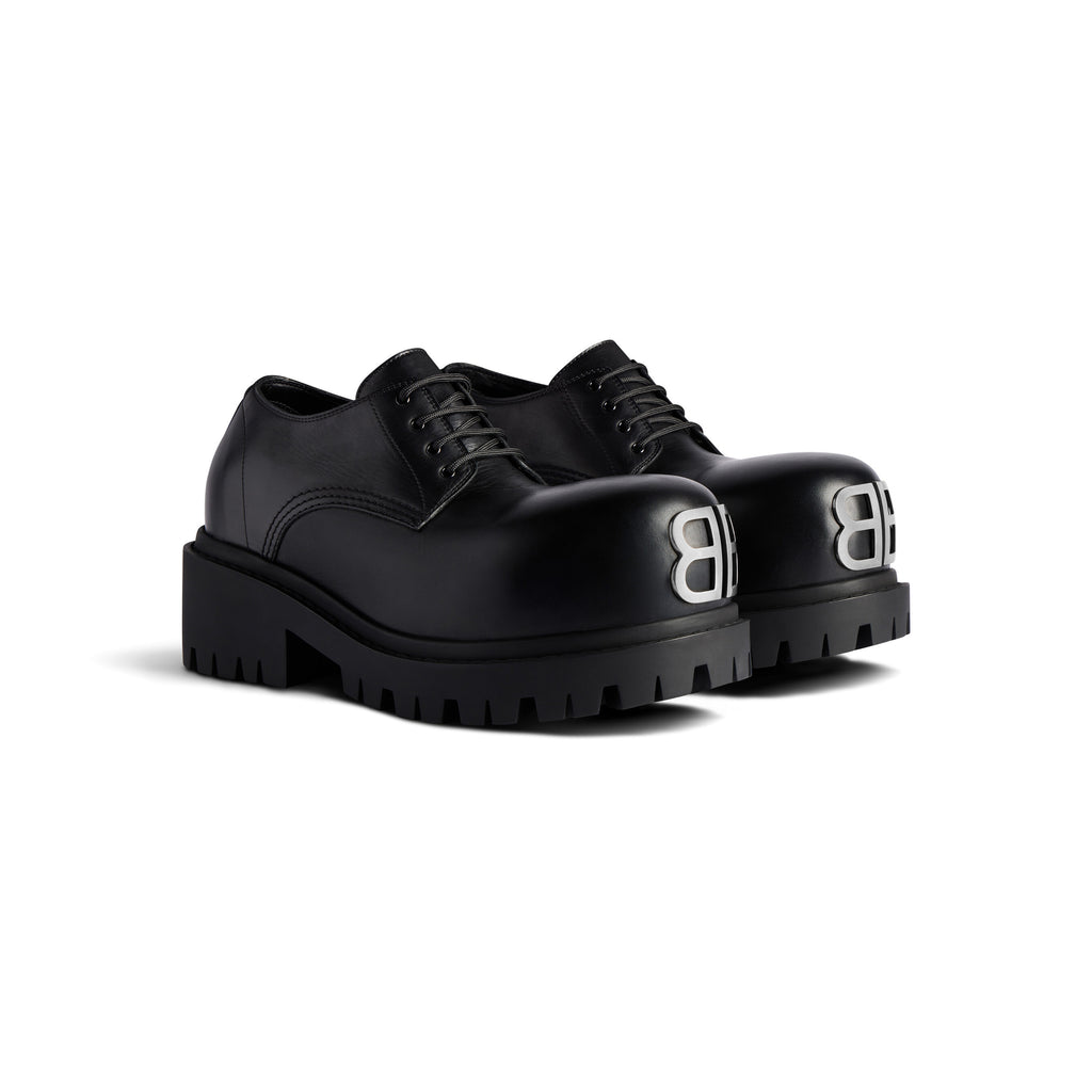 Balenciaga STOMPER Men's Spring/Fall Fashion Classic Round Toe Lace Up Chunky Heel Brogues Derby Shoes #79321