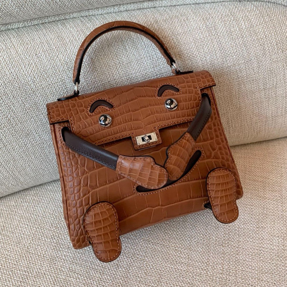 Hermes Kelly Doll Kraft Paper 2H Millennium Doll Top-grain Genuine Imported Alligator Leather Shoulder Crossbody Bag Bags For Other Colours Please Contact Customer Service #195072