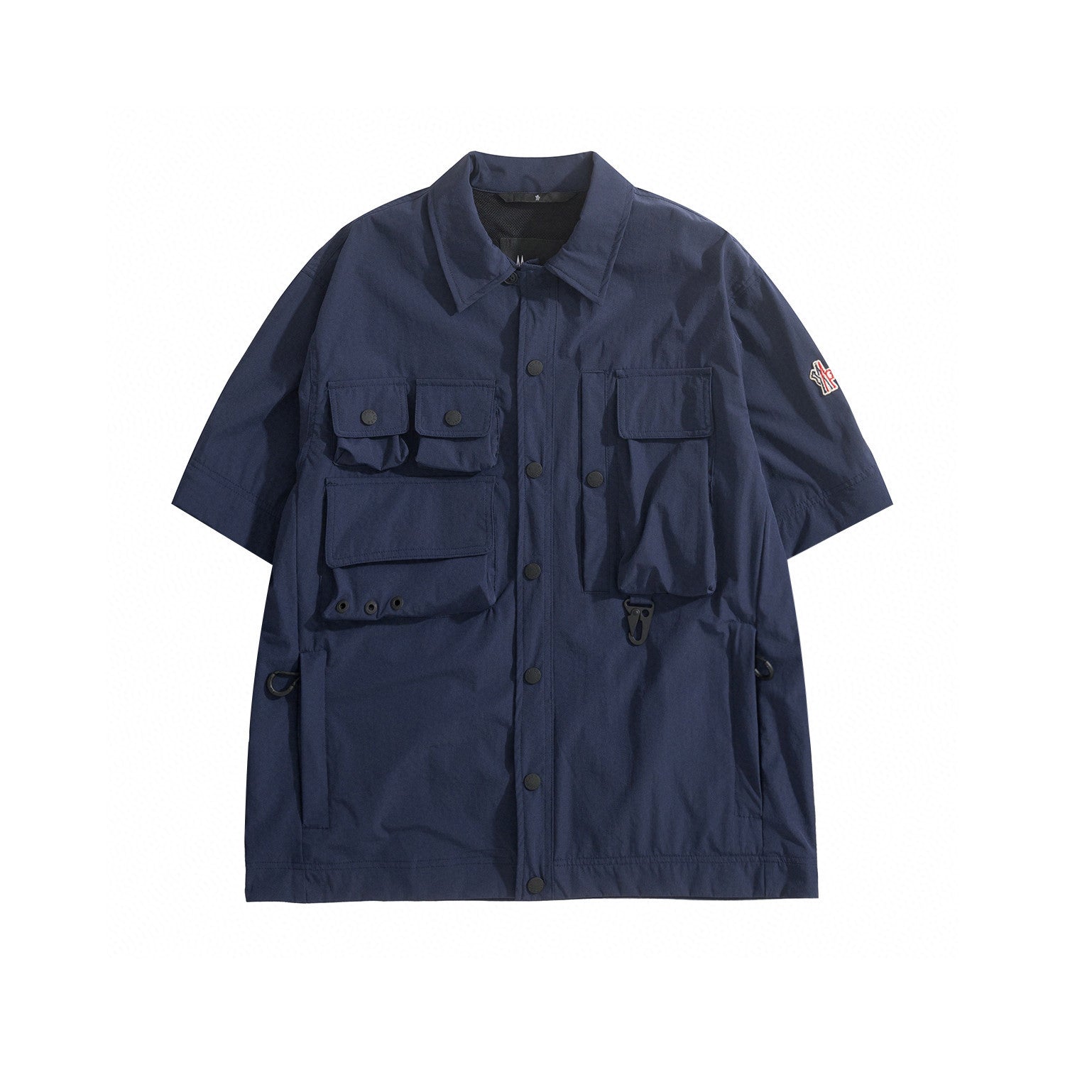 Moncler Men's Spring/Fall Casual Single-Breasted Solid Color Multi Pocket Detachable Sleeve Workwear Jacket #78895