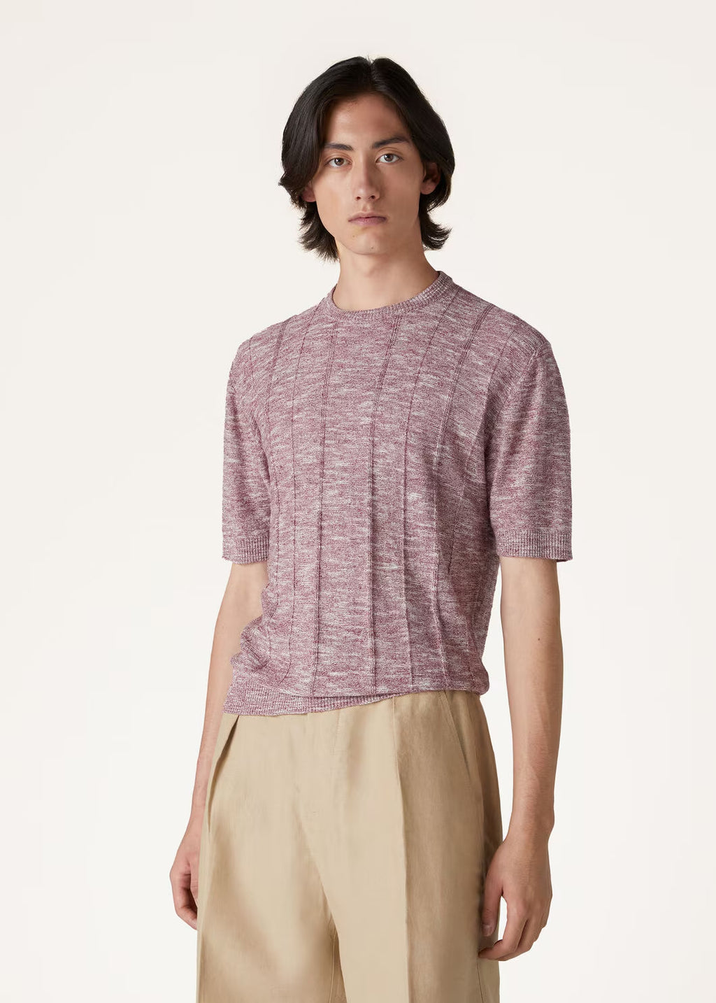 Loro Piana Men's Spring And Autumn Tori Round Neck Casual Linen Silk Knit Short Sleeve Top T-Shirt Ngvp #1774