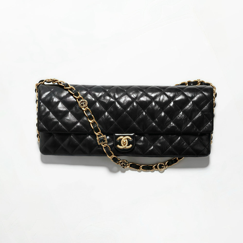 Chanel 24A Chain Shoulder Strap Flap Diamond Shiny Sheepskin Shoulder Crossbody Bag  #333559