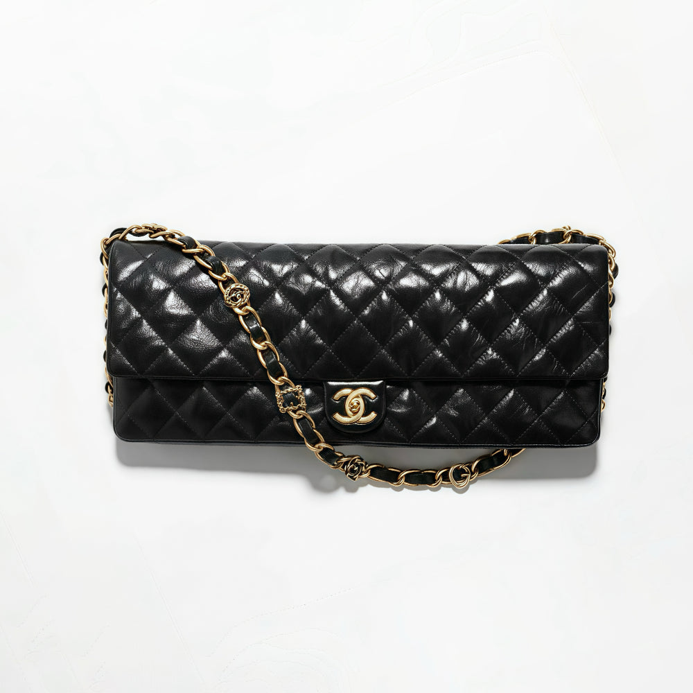 Chanel 24A Chain Shoulder Strap Flap Diamond Shiny Sheepskin Shoulder Crossbody Bag  #333559