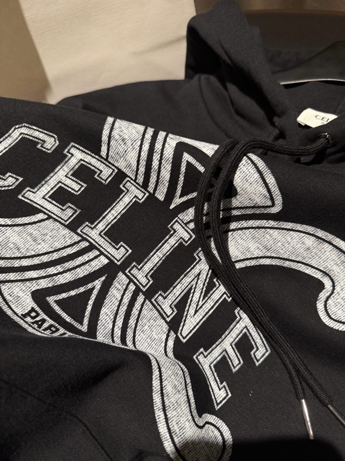 Celine Men's And Women's Spring/Fall Fashion Casual Solid Color Letter Print Hooded Pullover Oversized Long Sleeve Sweatshirt #78632