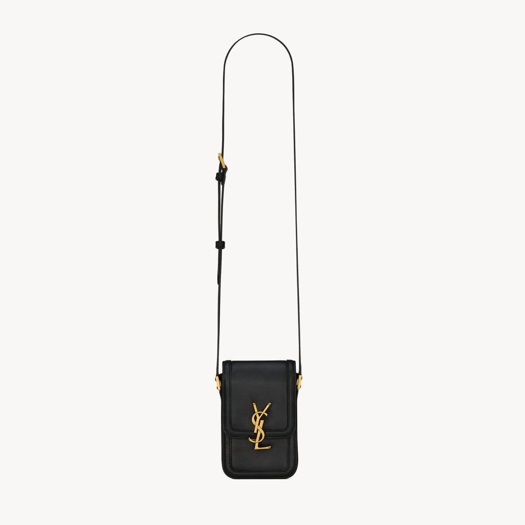 SAINT LAURENT SOLFERINO Mini Bag Women's Fashion Classic Black Leather Crossbody Bag with Gold Buckle and Adjustable Strap Bags 753963BWR0W1000 #78744