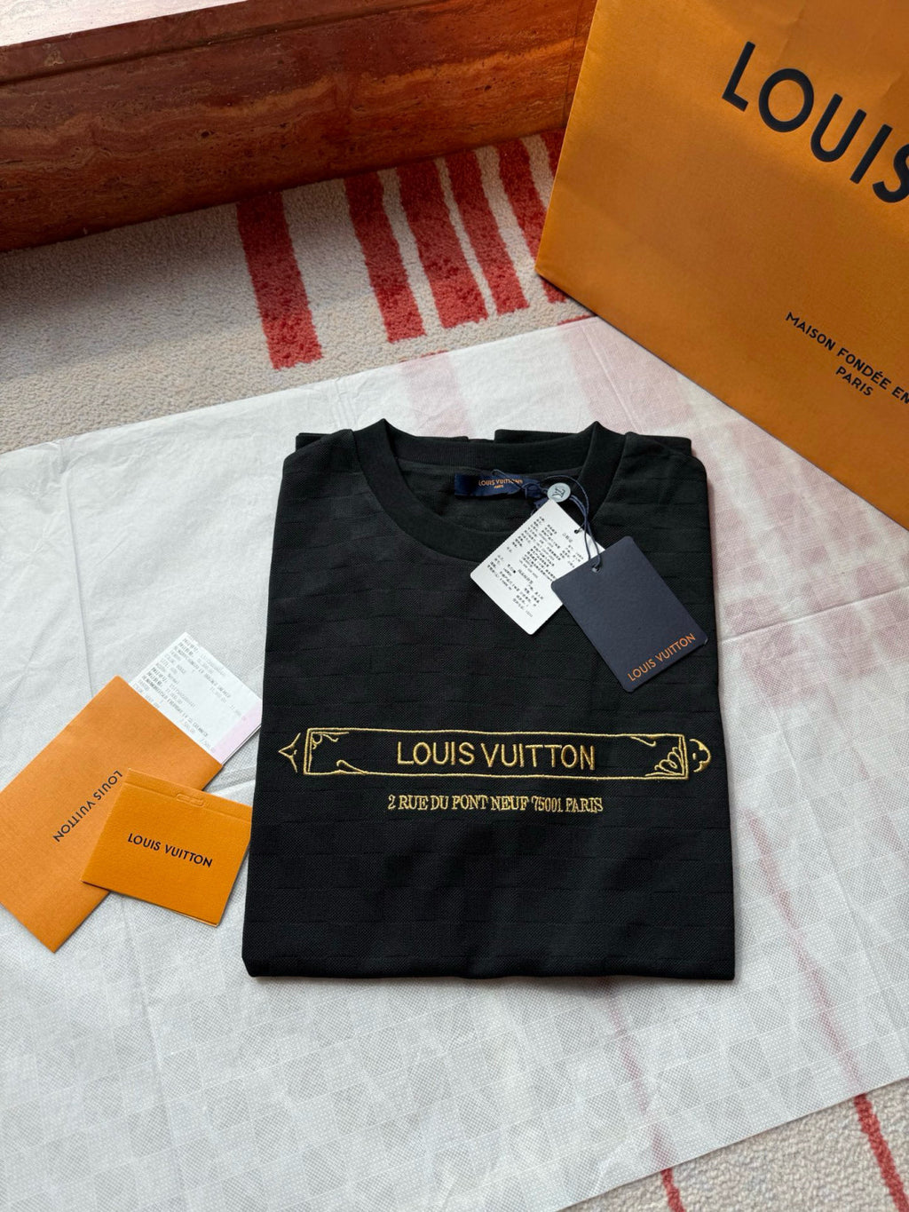 Louis Vuitton Men's Summer Solid Color Embroidered Letter Print Round Neck Cotton Short Sleeve T-Shirt #76463