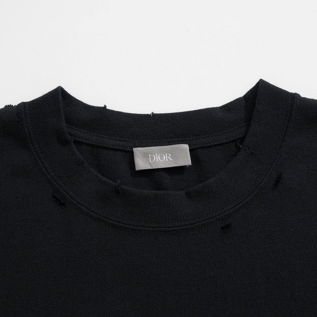Dior Couture Relaxed-Fit T-Shirt Torn Short Sleeve Solid Colour #96329