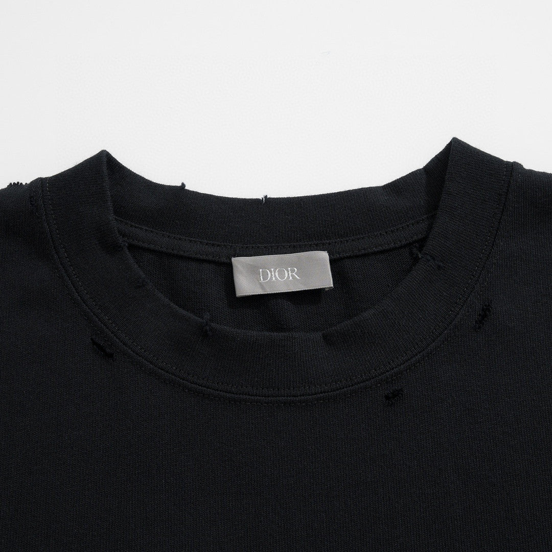 Dior Couture Relaxed-Fit T-Shirt Torn Short Sleeve Solid Colour #96329