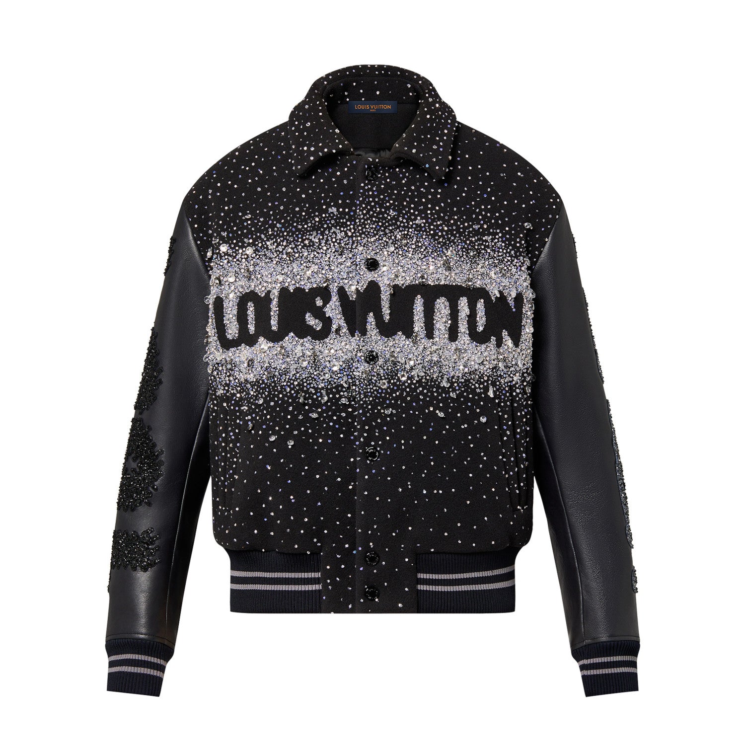Louis Vuitton Rhinestone Lapel Button Down Jacket #96595