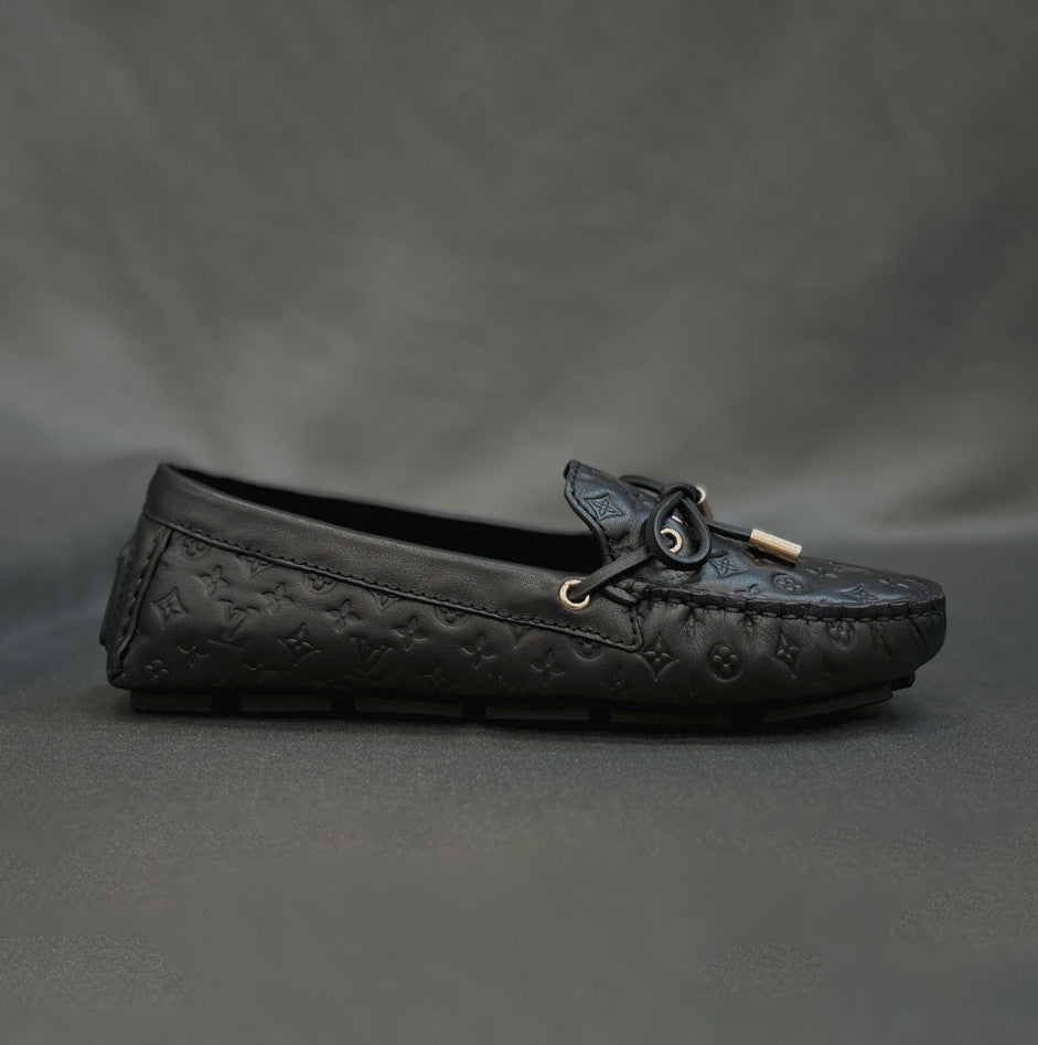 Louis Vuitton Women's Spring/Autumn Fashion Classic Round Toe Slip-On Leather Flat Low Top Loafers Shoes #78437
