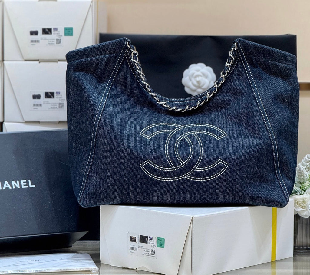 Chanel Vintage Denim Shopping Tote #295664