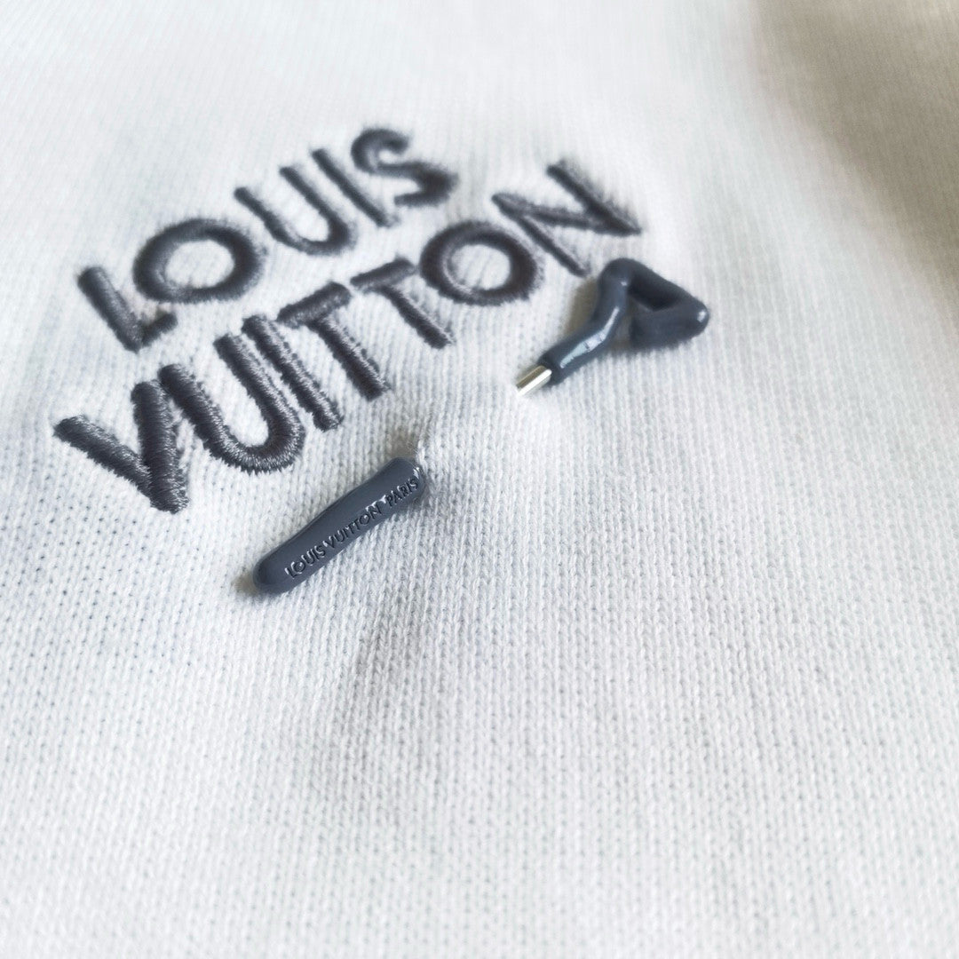 Louis Vuitton Men's Summer Embroidered Logo Round Neck Cotton Short Sleeve T-Shirt #99122