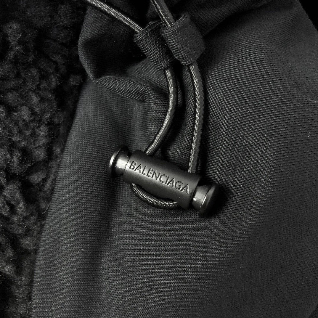 Balenciaga Men's 25FW LOOP SPORTS ICON Lambswool Zipper Jacket INFORMATION Diagonal Pockets Double-ended Zipper Closure Loop Artwork Inlay #332256