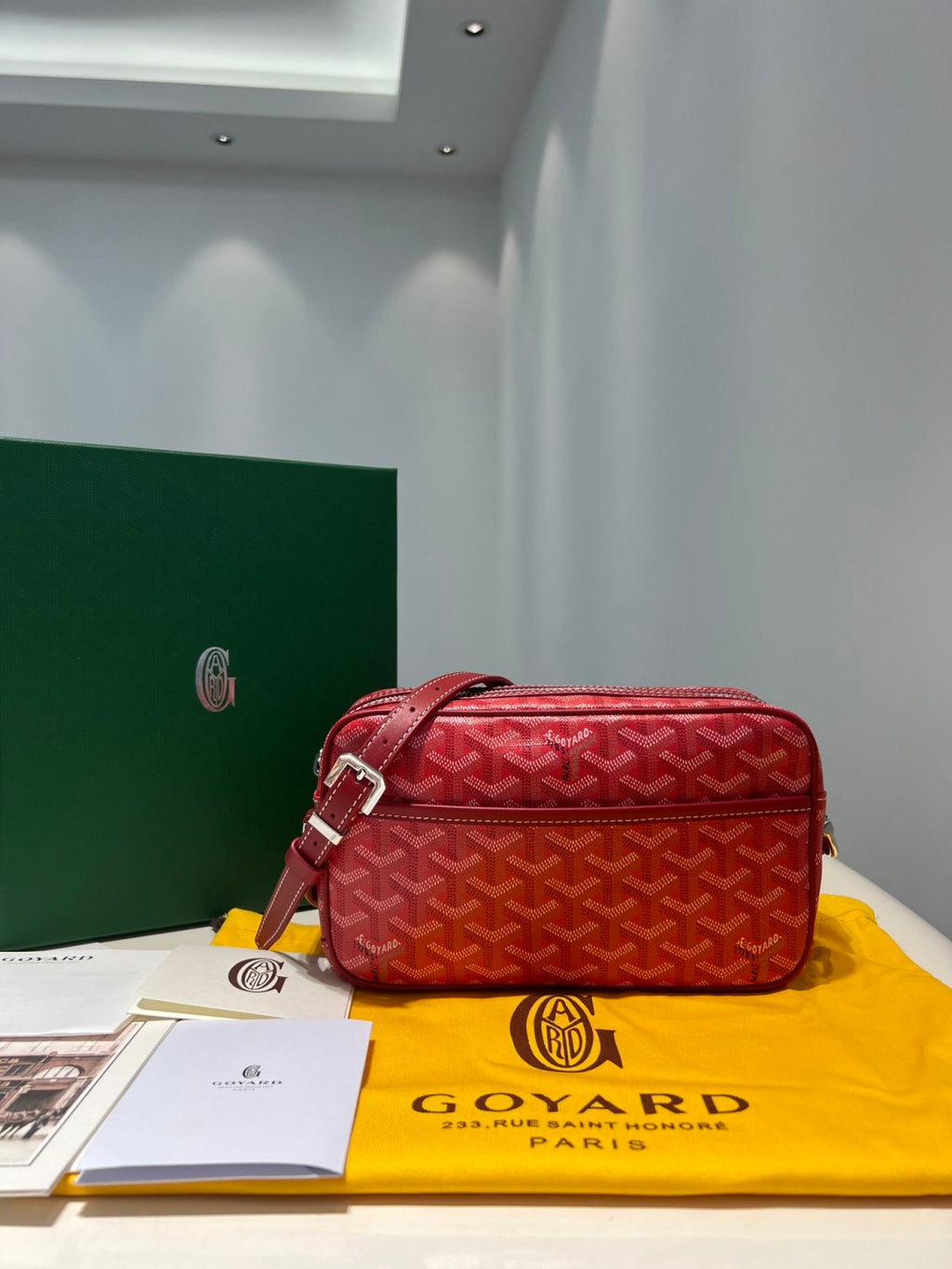 GOYARD Cap-vert Men's And Women's Old Flower Full Print Inside And Outside Compartments Canvas Patchwork Leather Messenger Bag Camera Bag Shoulder Crossbody Bags #76387