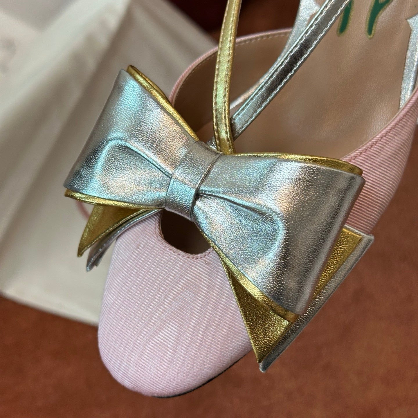 Valentino Bowow Women's Summer Round Toe Buckle Bow Shaped Chunky Heel 4.5cm High Heels Shoes #76981