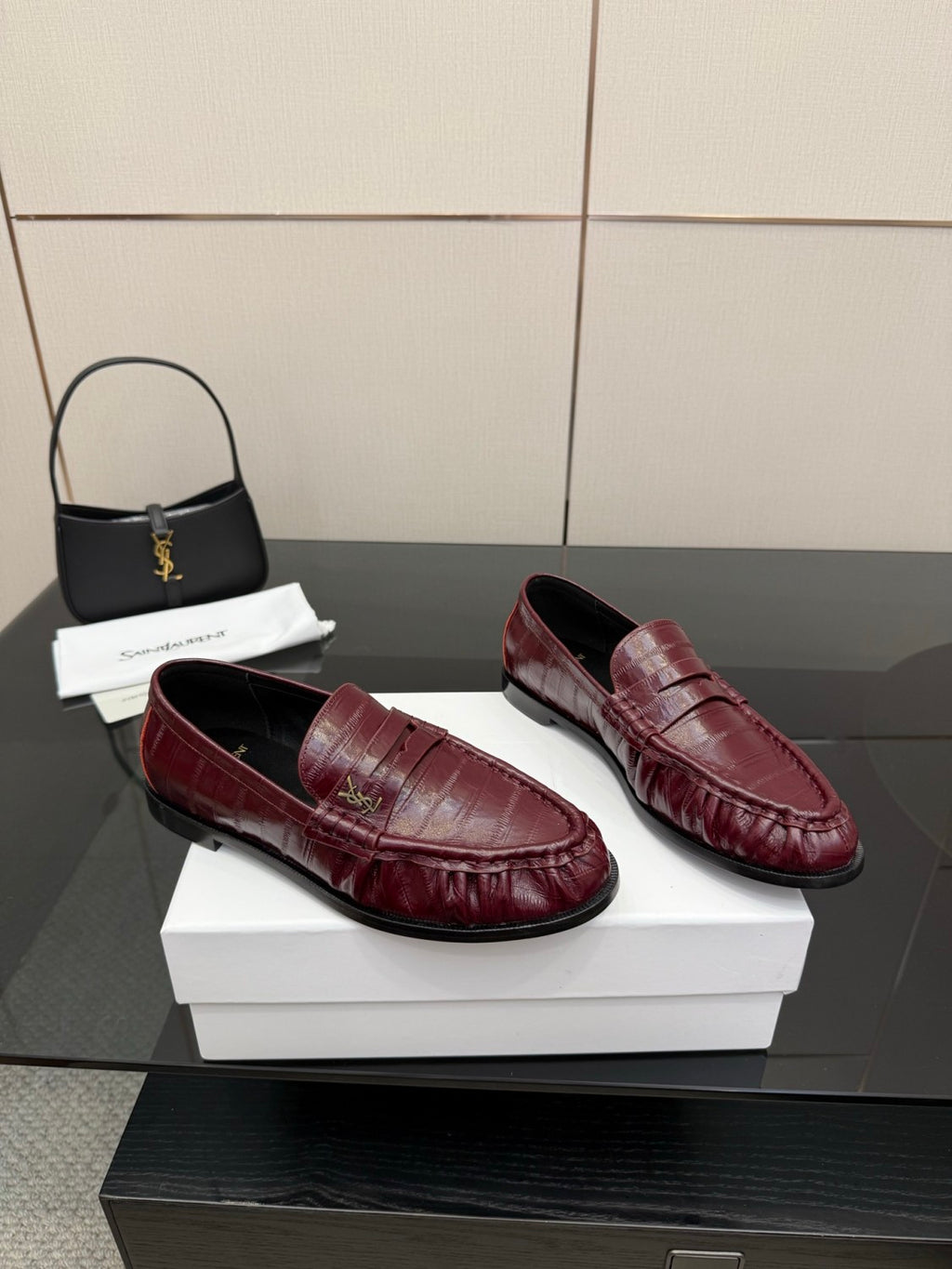 Saint Laurent Women's Autumn/Winter Fashion Casual Sheepskin Suede Round Toe Slip On Flat Loafers Casual Shoes #78376