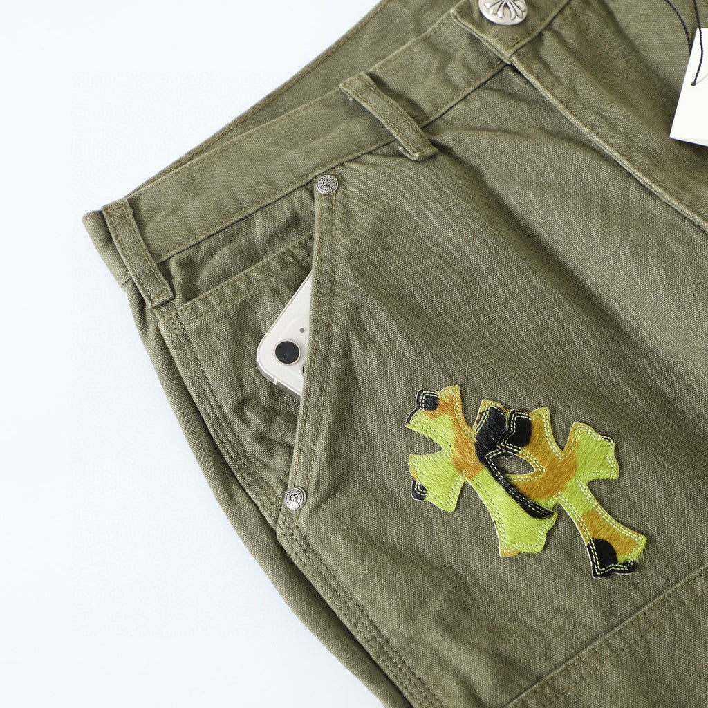 Chrome Hearts Green Denim Printed Casual Pants #22139
