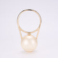 Chanel Women's Fashion Solid Color Pearl Spherical Handbag Metal Circle Handle Evening Bag Bags Ngvp #1538