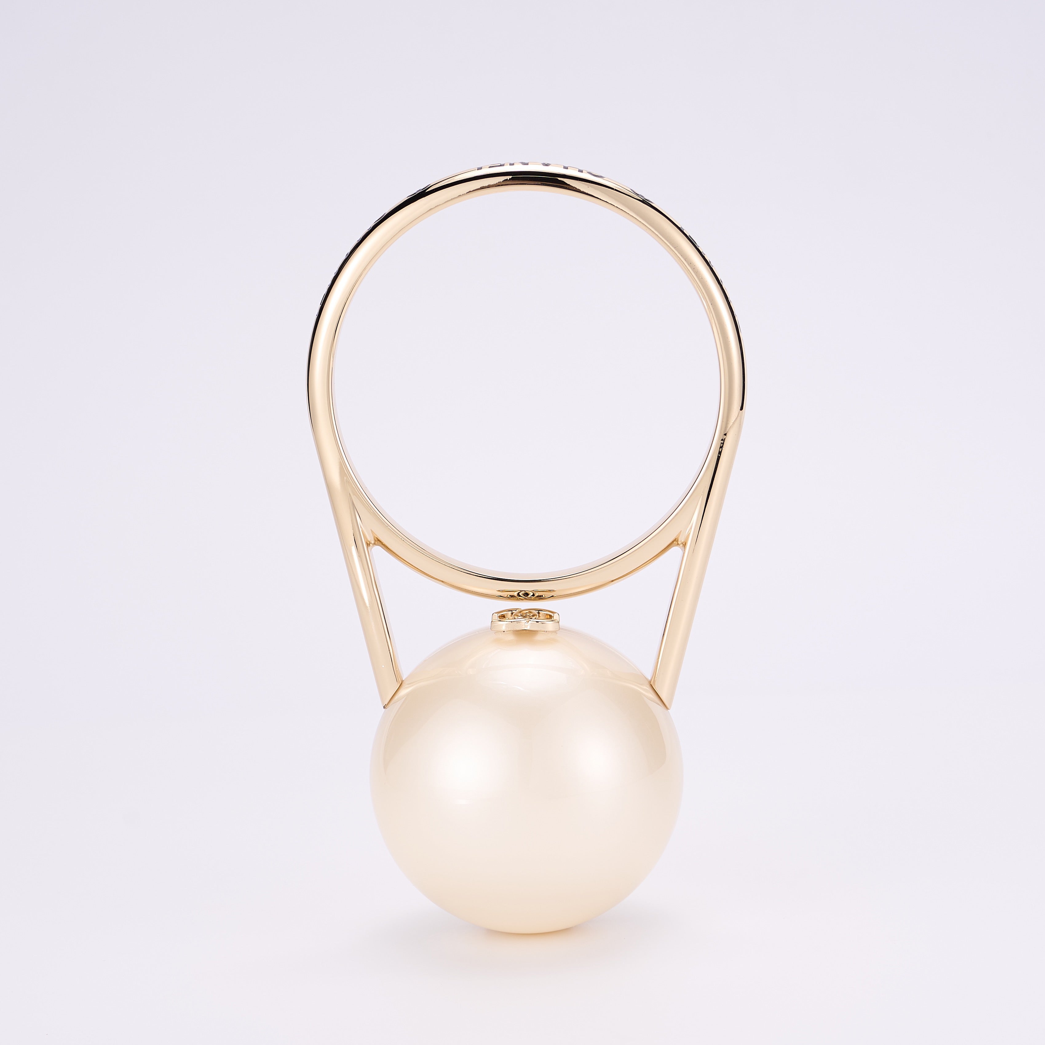 Chanel Women's Fashion Solid Color Pearl Spherical Handbag Metal Circle Handle Evening Bag Bags Ngvp #1538