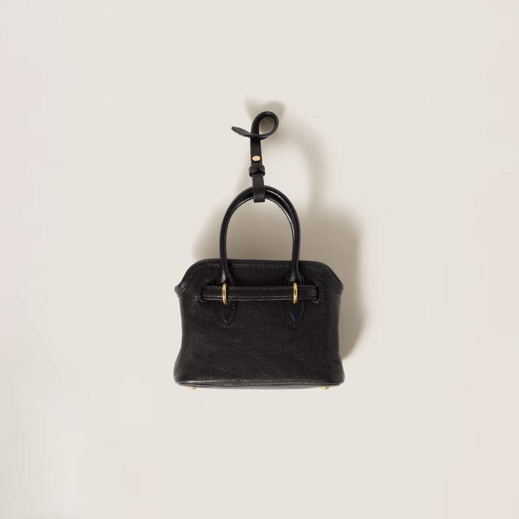 MiuMiu Women's Mini Aventure Leather Bag Jewelry Embossed Logo Zipper Closure Casual Tote Bag Bags #71932