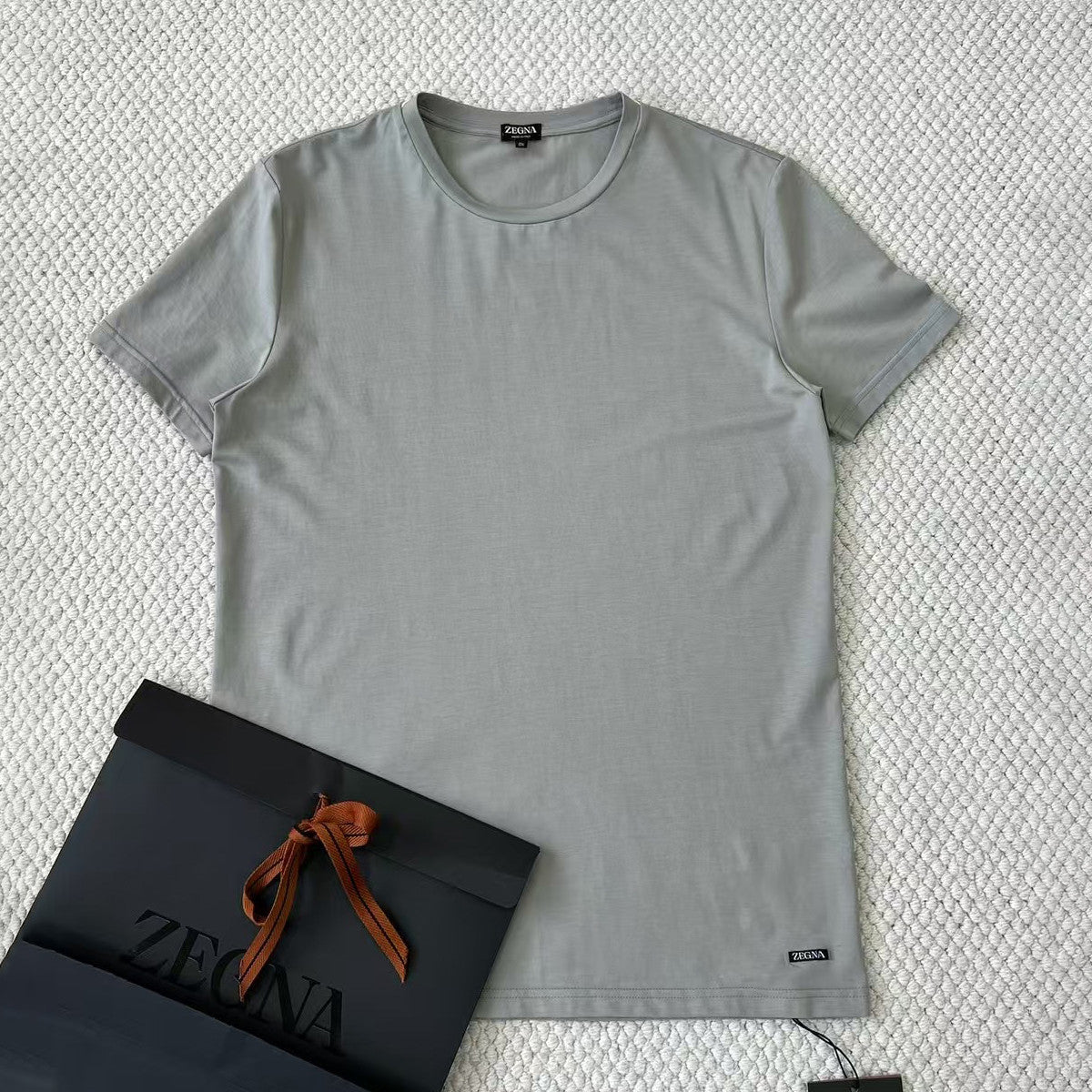 Ermenegildo Zegna Men's Summer Solid Color Cotton Crew Neck Short Sleeve T-Shirt - Breathable & Casual Summer Wear #75691