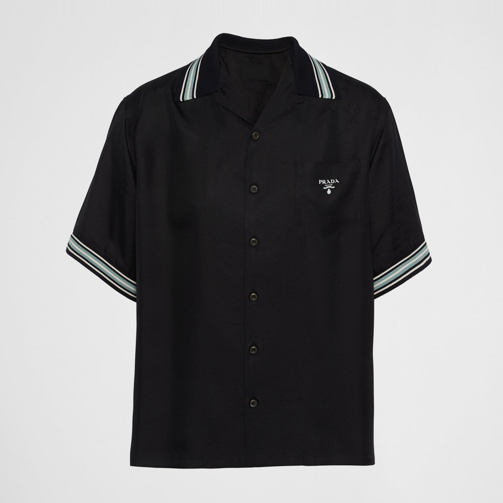 Prada Men's Summer Logo Printed Single Breasted Short Sleeve Shirt Casual Fashion Shorts Set Suit #72428