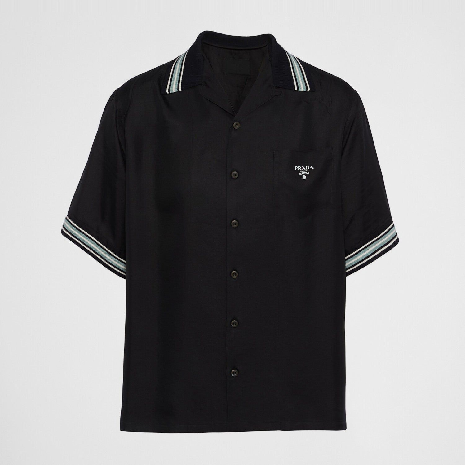 Prada Men's Summer Logo Printed Single Breasted Short Sleeve Shirt Casual Fashion Shorts Set Suit #72428