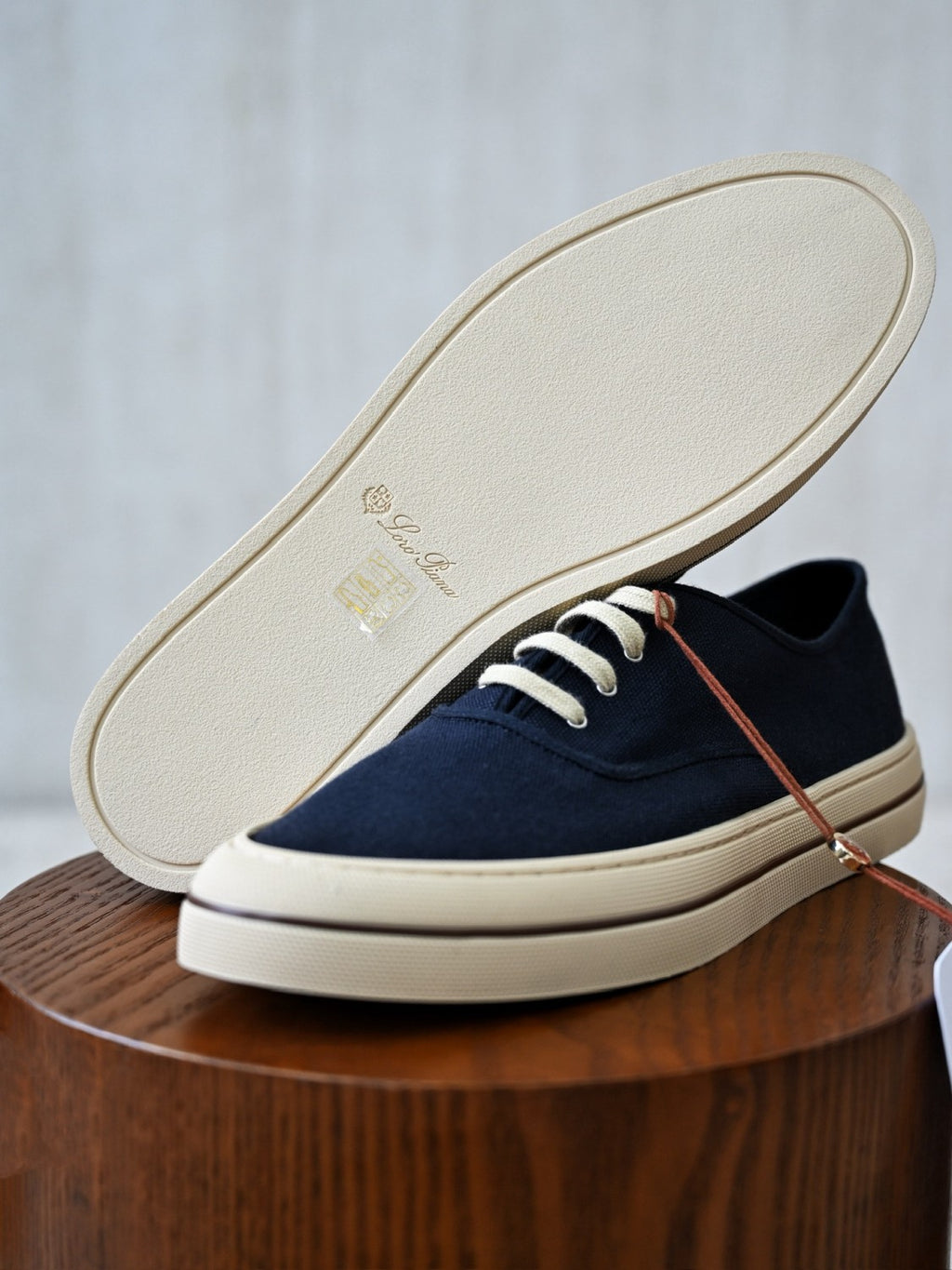 Loro Piana Nantucket Walk Sneaker Cotton Blue Navy Low Top #386139